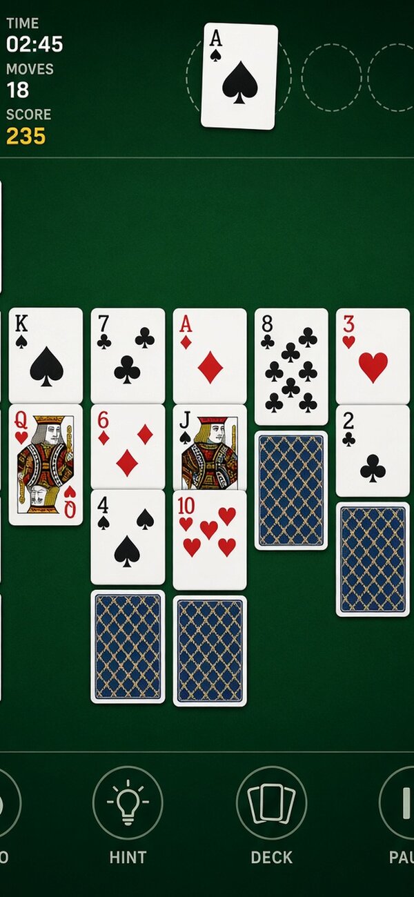 Gameplay on green felt